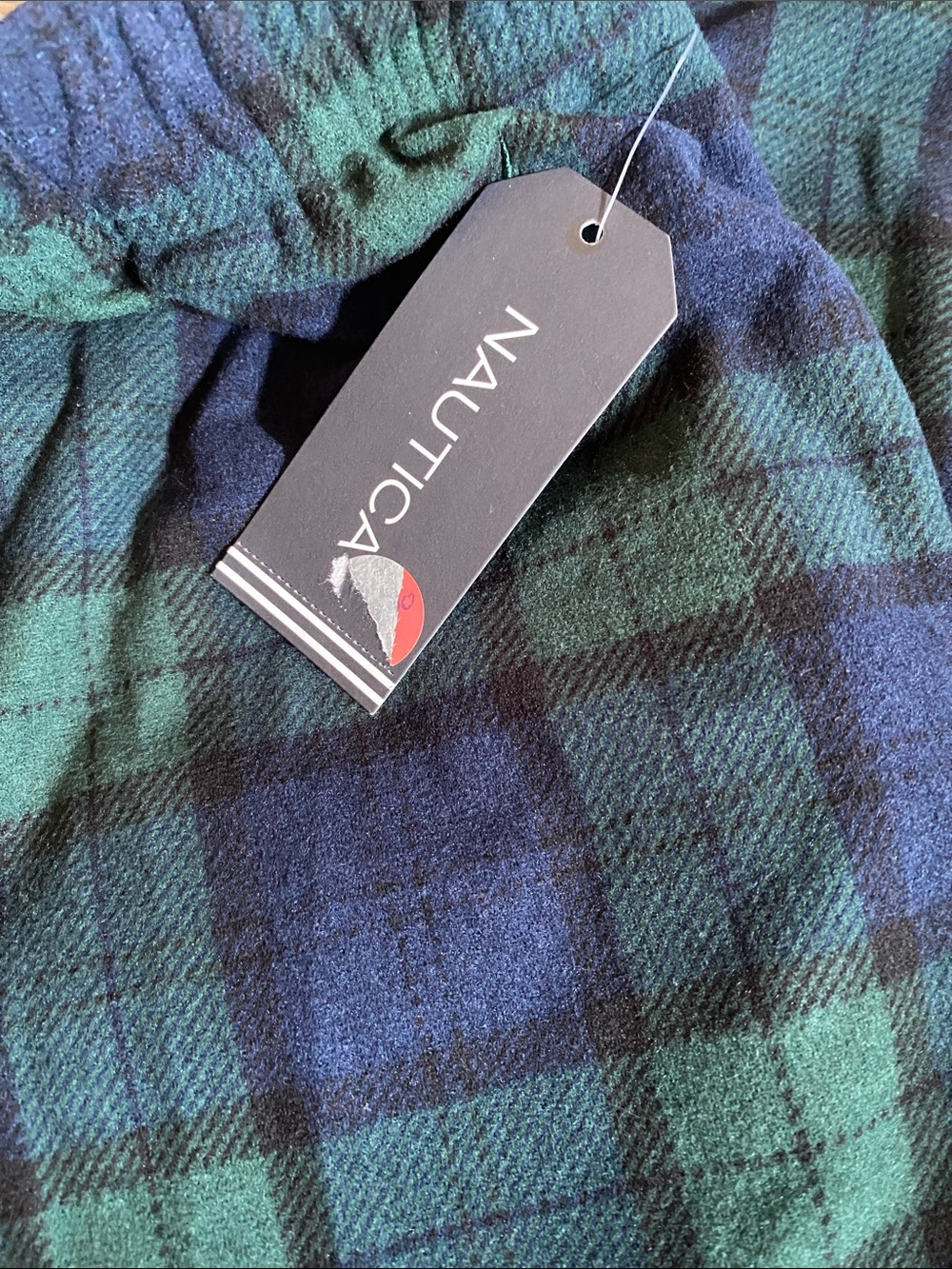 Nautica Mens Navy & Green Plaid PJ Pants L